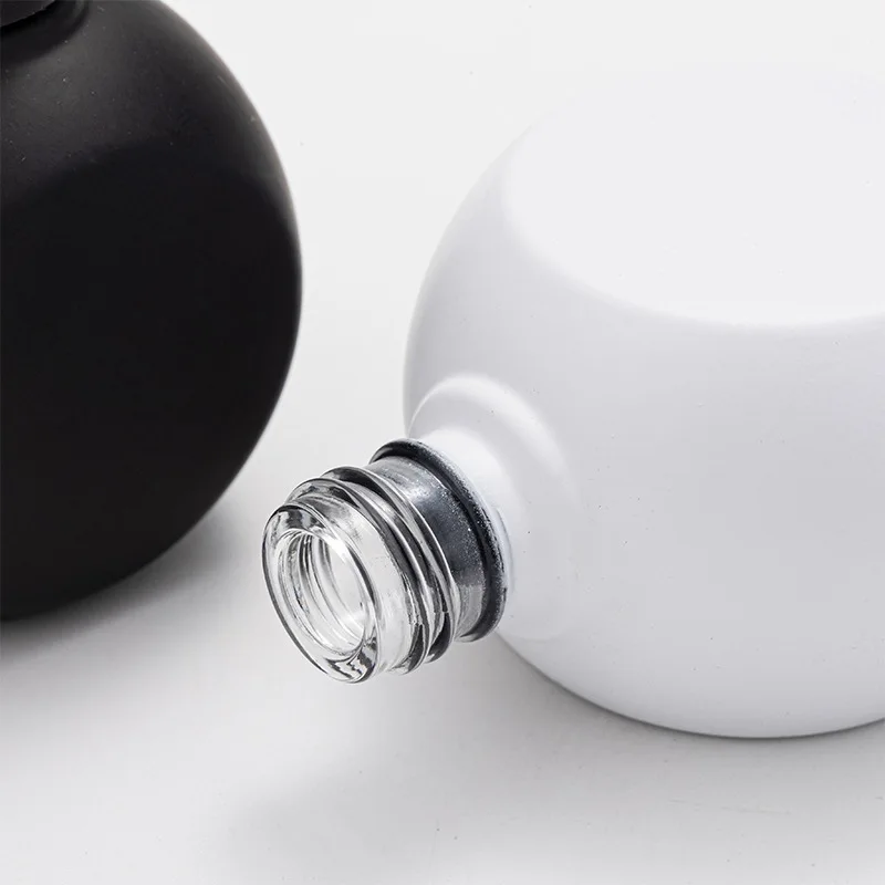 30ml Empty Nail Gel Bottles With Brush Lid Refillable Bottles for White/black Nail Polish with Wide Opening and Flat Design