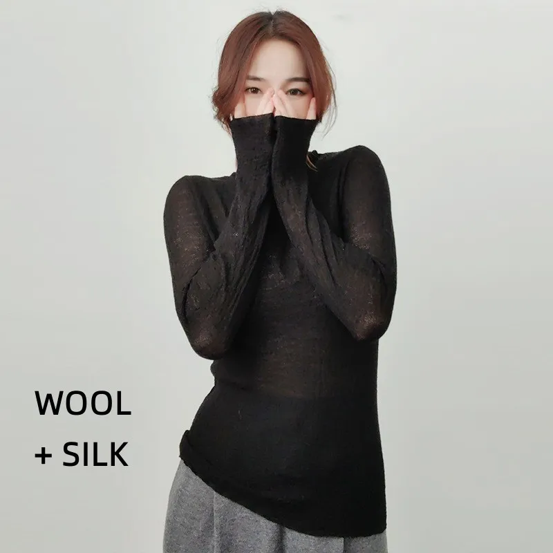 thin wool pullover spring black top for women shirt sweater womens clothing long sleeve fashion brand ladies clothes white tops