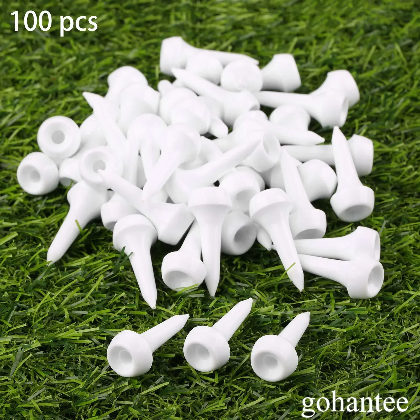 

100Pcs/Lot White Plastic Cushion Top Golf Tees Durable 35mm Tees Mat for Golfer Beginner Training Practice Golf Ball Hole Holder
