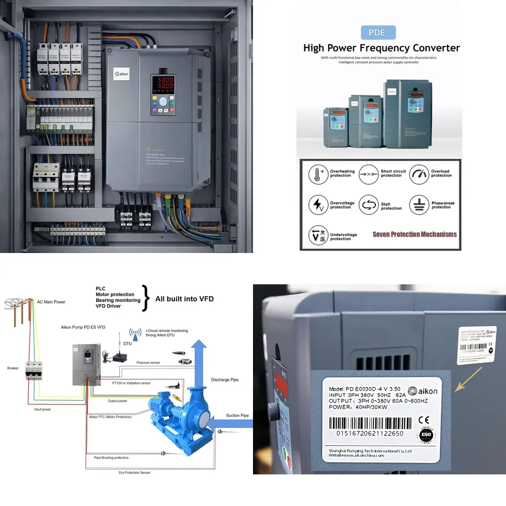 Converter Single Phase to 3 Phase VFD AC Drive with Vector Control Industrial Motor Drive