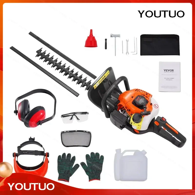 26CC 2-Cycle Gas Hedge Trimmer 23.2-Inch Precision Garden Cutter DIY Grade Industrial Battery Power Source 2-Stroke