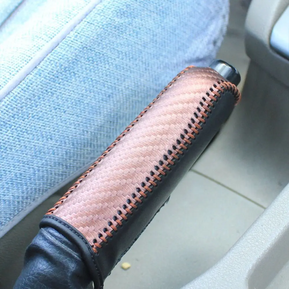 Universal PU Leather Car Handbrake Cover Anti-slip Easy to Install Car Hand Brake Sleeve Handbrake Grip Cover Car Accessories