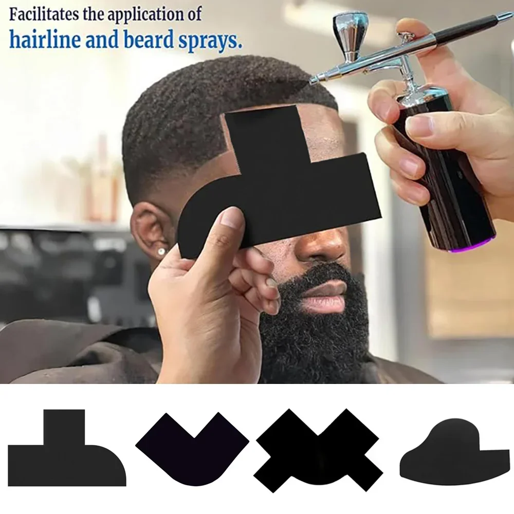 4 Stuks Set Haarlijn Enhancement Card Baard Shaping Tool Kit Lineup Gids Perfecte Styling Rand Vorm Up Tool Haarlijn Kapper