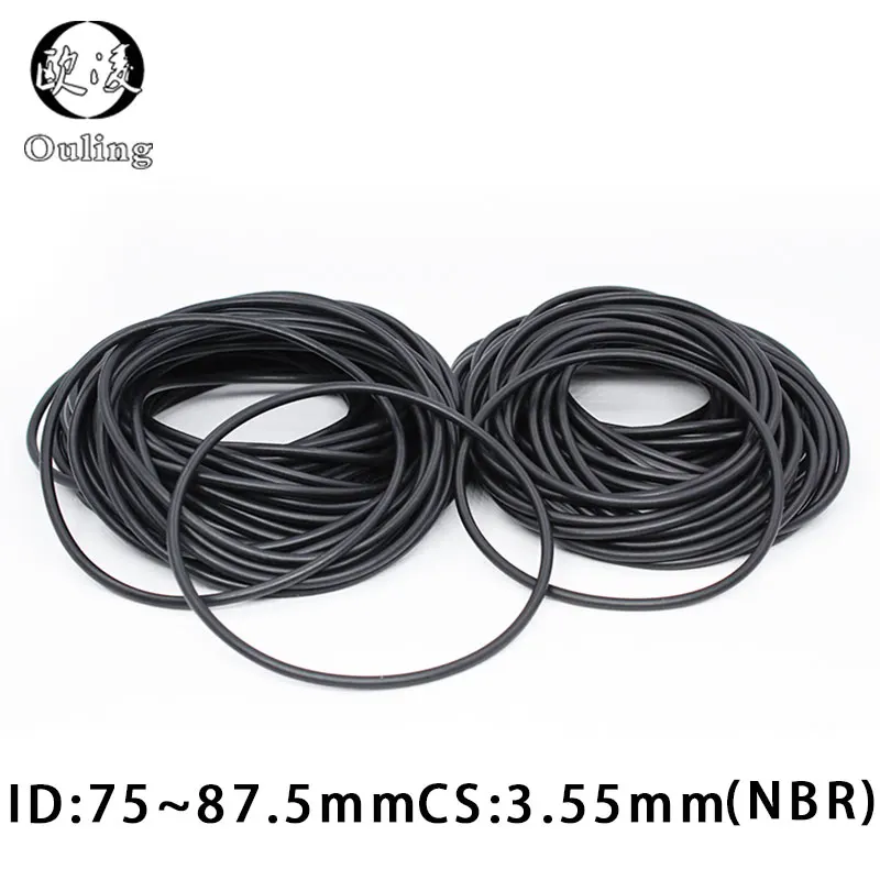 10PC/lot Rubber Ring NBR Sealing O Ring CS3.55mm ID75/77.5/80/82.5/85/87.5mm O-Ring Industry Seal Gasket Ring Washer