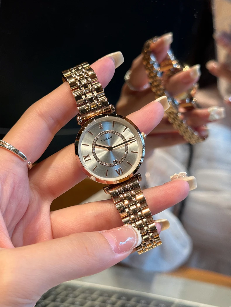 Повседневные кварцевые часы для женщин, элегантные простые женские часы с маленьким циферблатом и бриллиантами, платье, наручные часы