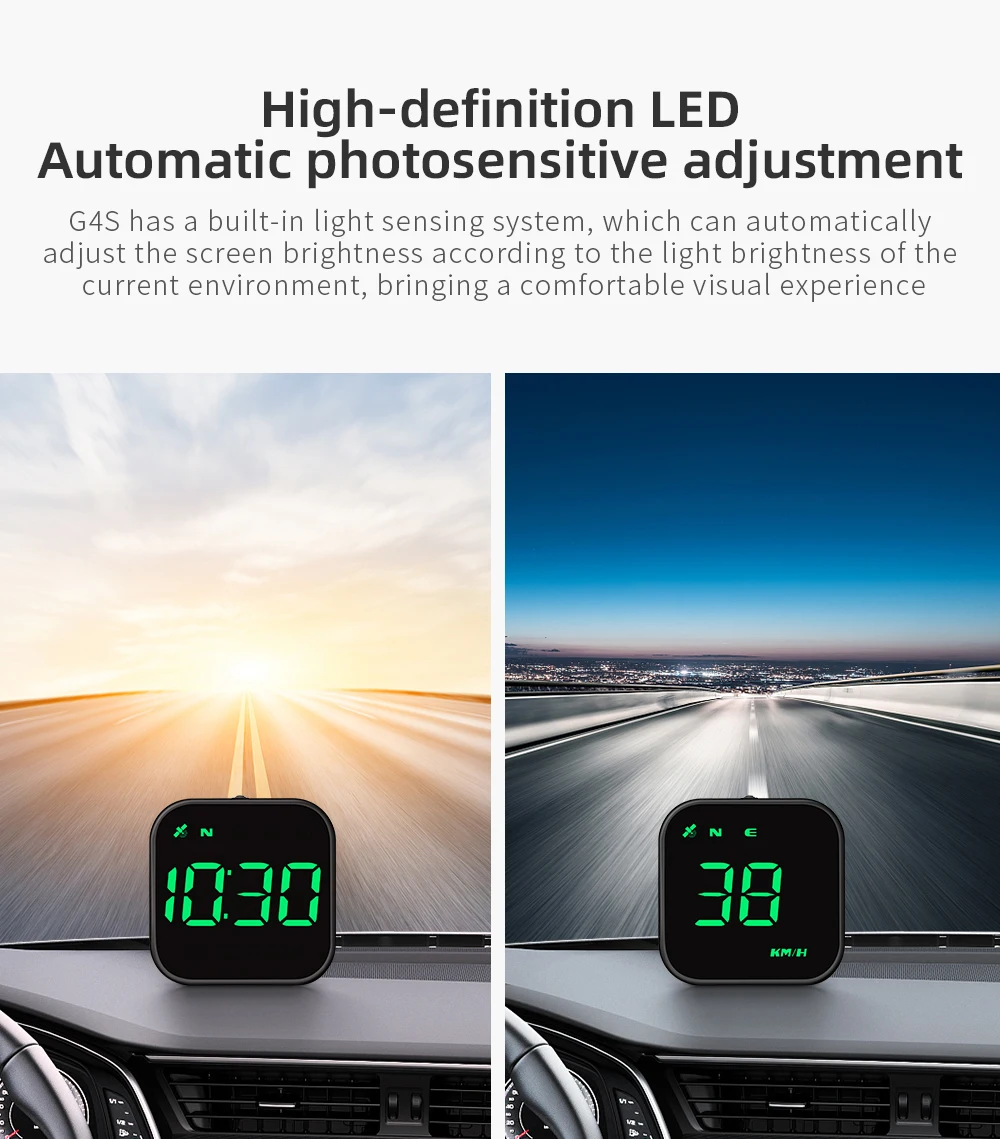 Auto-GPS-Head-Up-Display, LED-Smart-Digitaltacho, Fahrzeuggeschwindigkeitsanzeige G4S HUD, Autozubehör für alle Fahrzeuge mit Geschwindigkeitswarnung – Detail 18