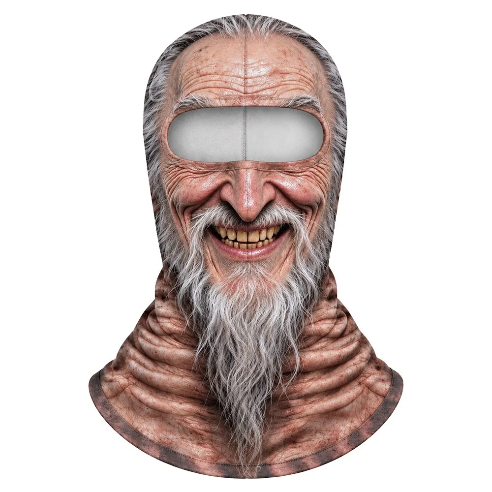 Funny Old Man Pattern Ski Mask 3D Face Printed Keep Warm Balaclava Cold-resistant Breathable Full Face Mask Costume Parties