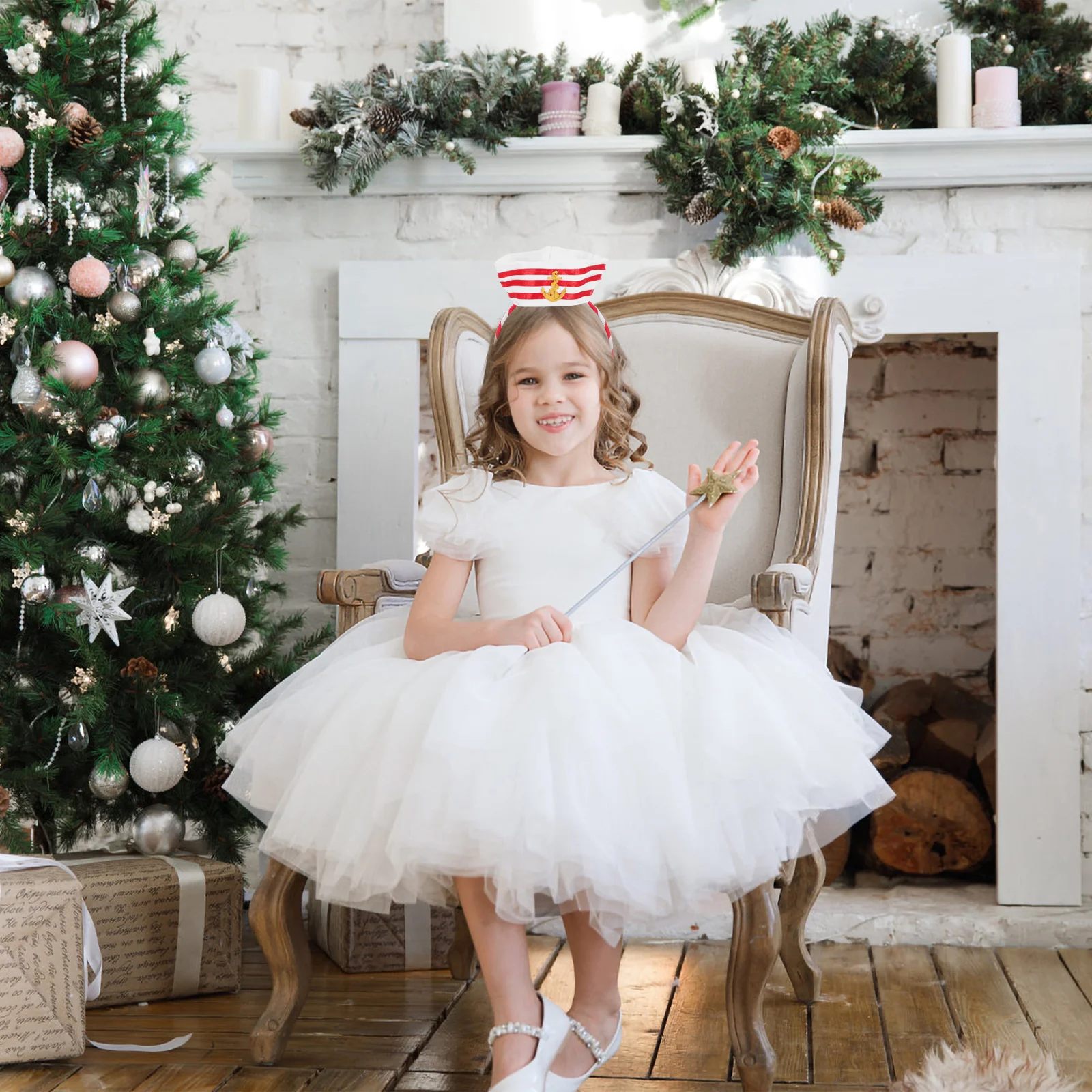 

2pcs Captain Hat Headbands Sailor Hat Hair Bands For Party Cosplay Costume Accessory Halloween Nautical Cap Hair Hoops