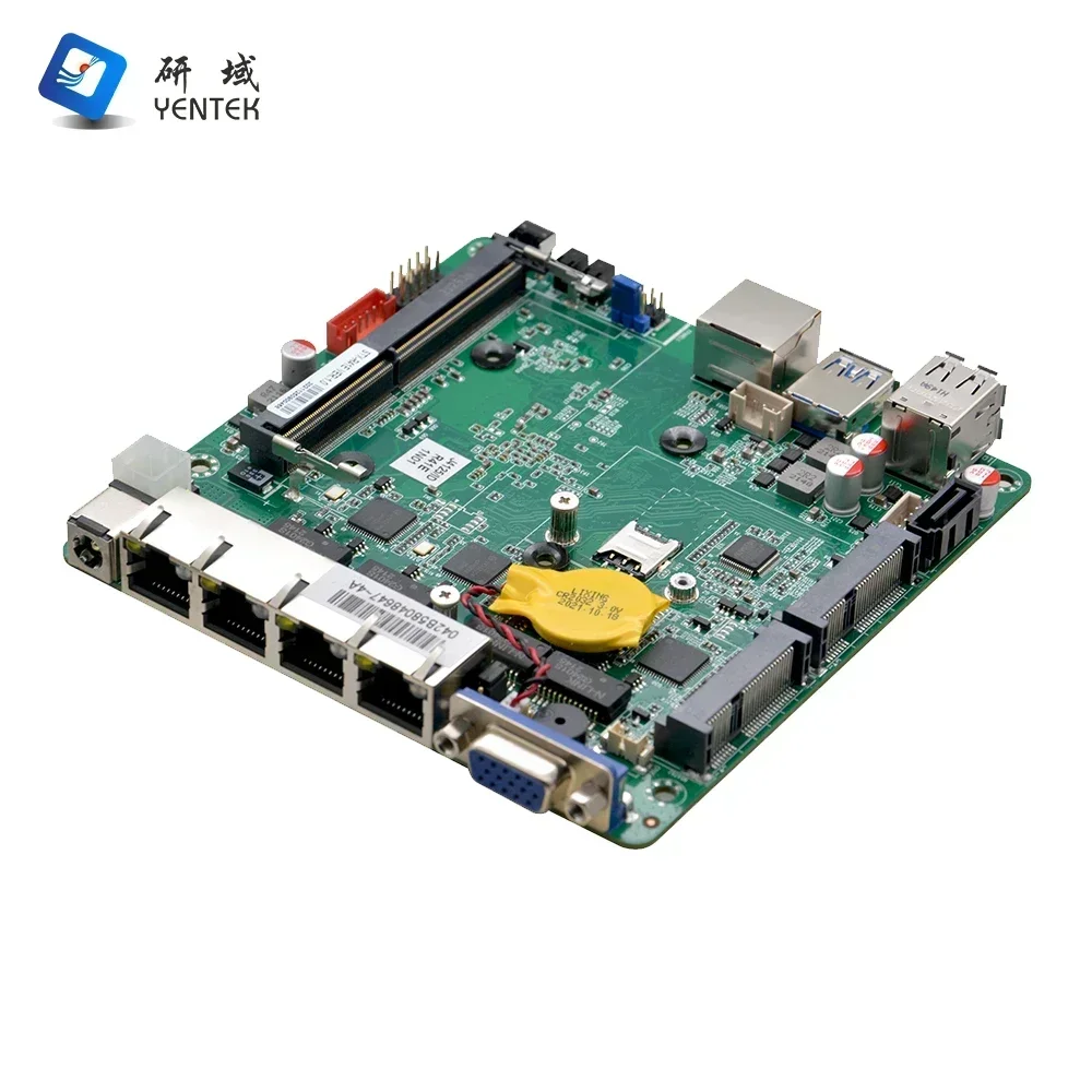 لوحة أم جديدة مع معالج Celeron J4125 DDR4 MSATA Linux Ubuntu 4 LAN RJ45 لوحة أم لخادم جدار الحماية