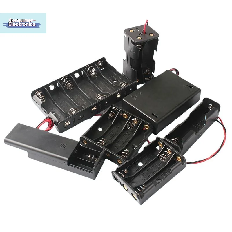 【1/3Pcs AA Battery Holder Storage Case Box With Switch And Cover For AA Batteries Standard Container 1 2 3 4 6 8 Slots】
