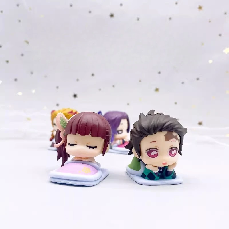 Demon Slayer Sleep Tokitou Muicherou Q Version Sleeping Pose Tokitou Muichirou Shinazugawa Sanemi Action Figures Model Kids Toy