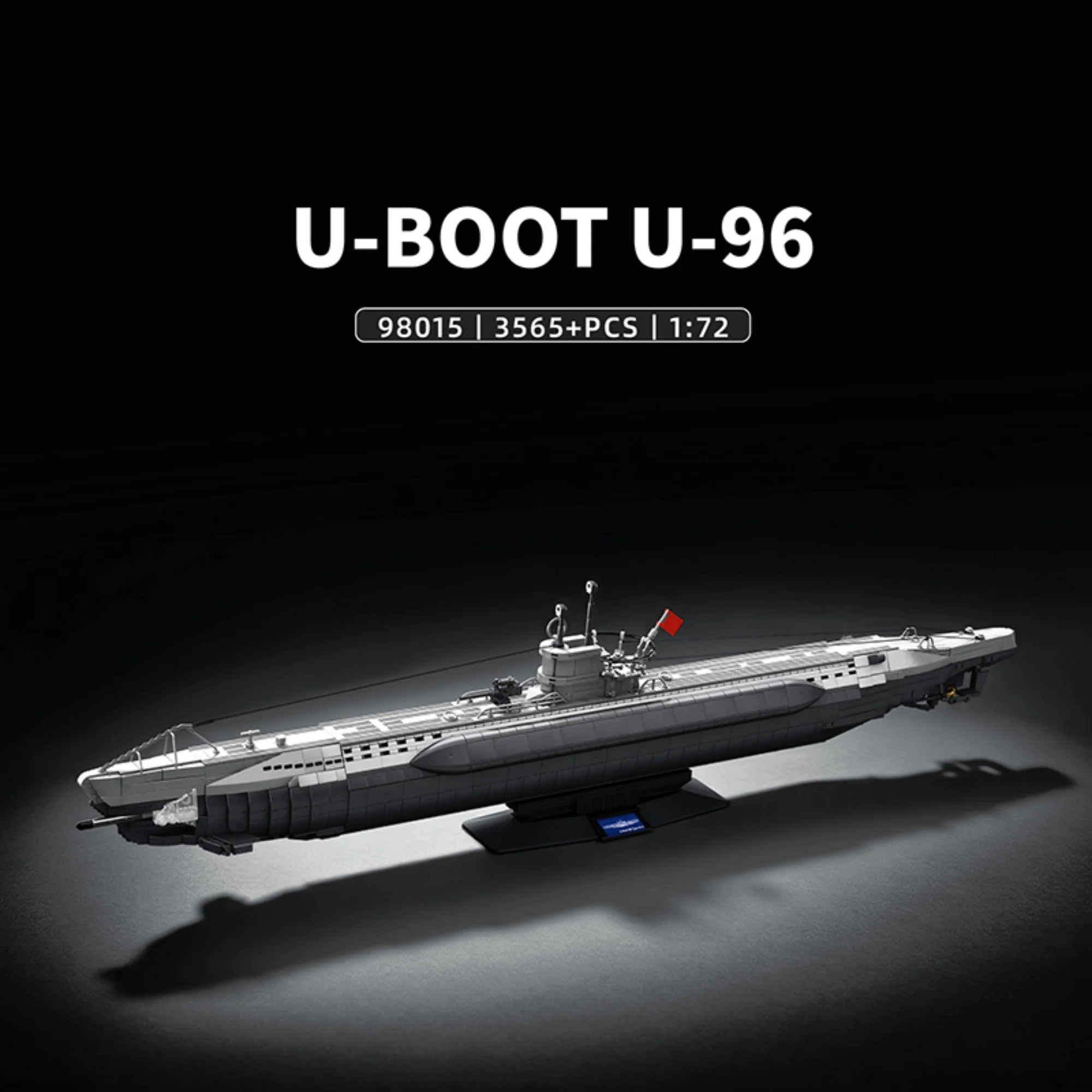 3565-teiliger U-Boot U-96 Baustein-Bausatz, Militärisches U-Boot-Modell, Unterwasserschiff-Modell, Deko-Spielzeug, Geschenk für Erwachsene