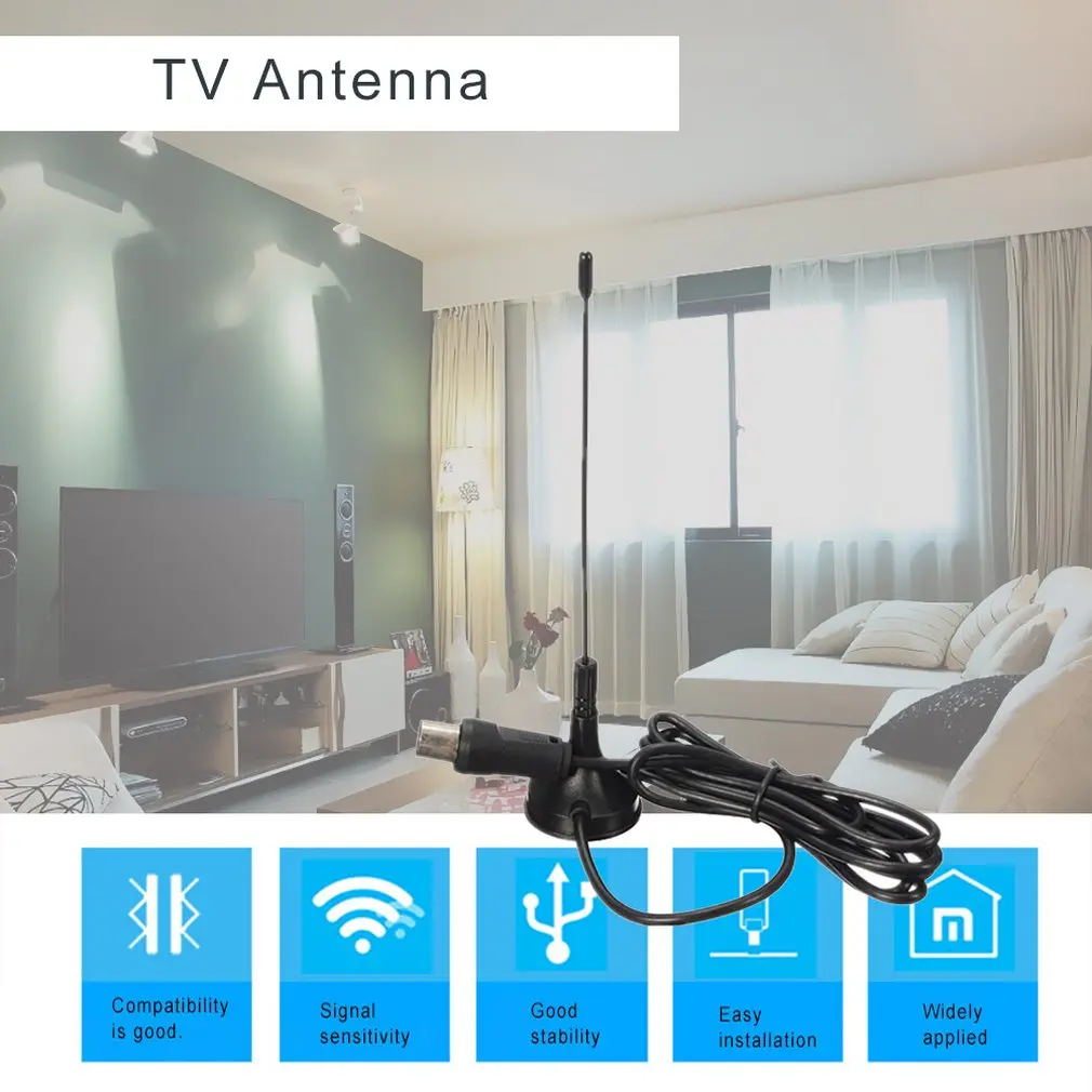 50 ميل المدى داخلي رقمي dvb-t هوائي التلفزيون Freeview HDTV هوائي الداعم الجوي ل dvb-t انتينا تلفزيون HDTV صندوق كابل رائجة البيع