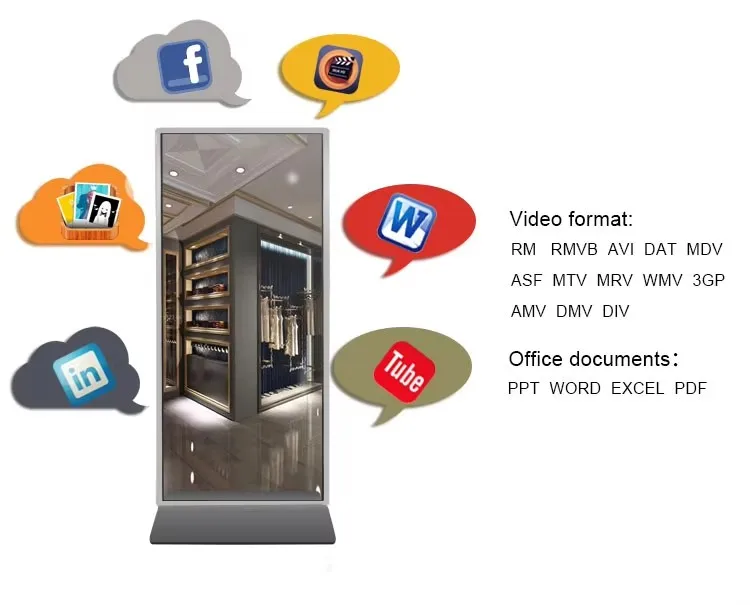 32 Inch Motion Sensor Smart Mirror Lcd Advertising Display Magic Mirror Display For Hotel