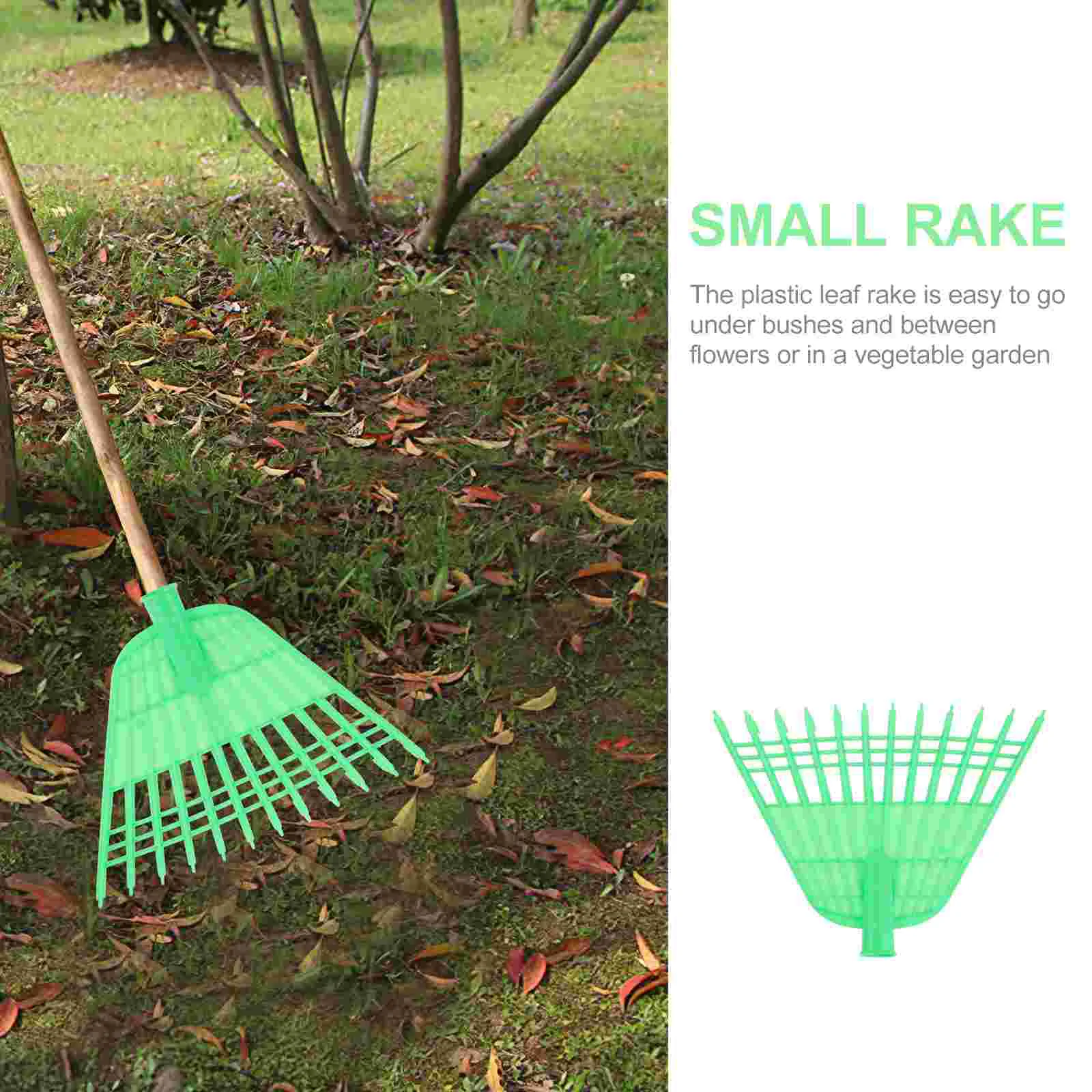 Small Rakes for Garden Beds Head Yard Heavy Duty Shrub Leaf Lawns Camping Plastic