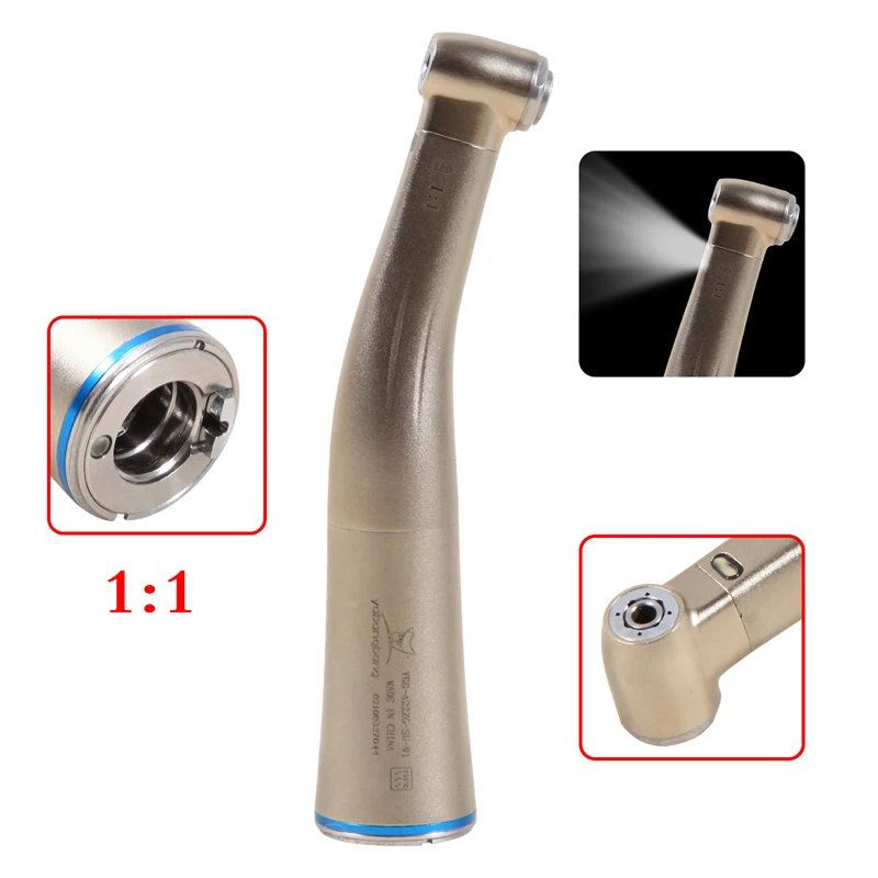 Dental 1:1/1:5/20:1 Increasing Contra Angle Low Speed Handpiece Push Button Internal Water Spray Ceramic Bearing NSK Style