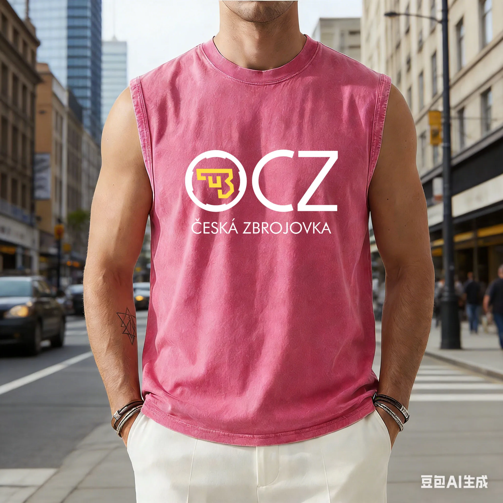 New color-block breathable men's vest CZ Ceska Zbrojovka Czech Firearms comfortable high-quality pure cotton sleeveless T-shirt