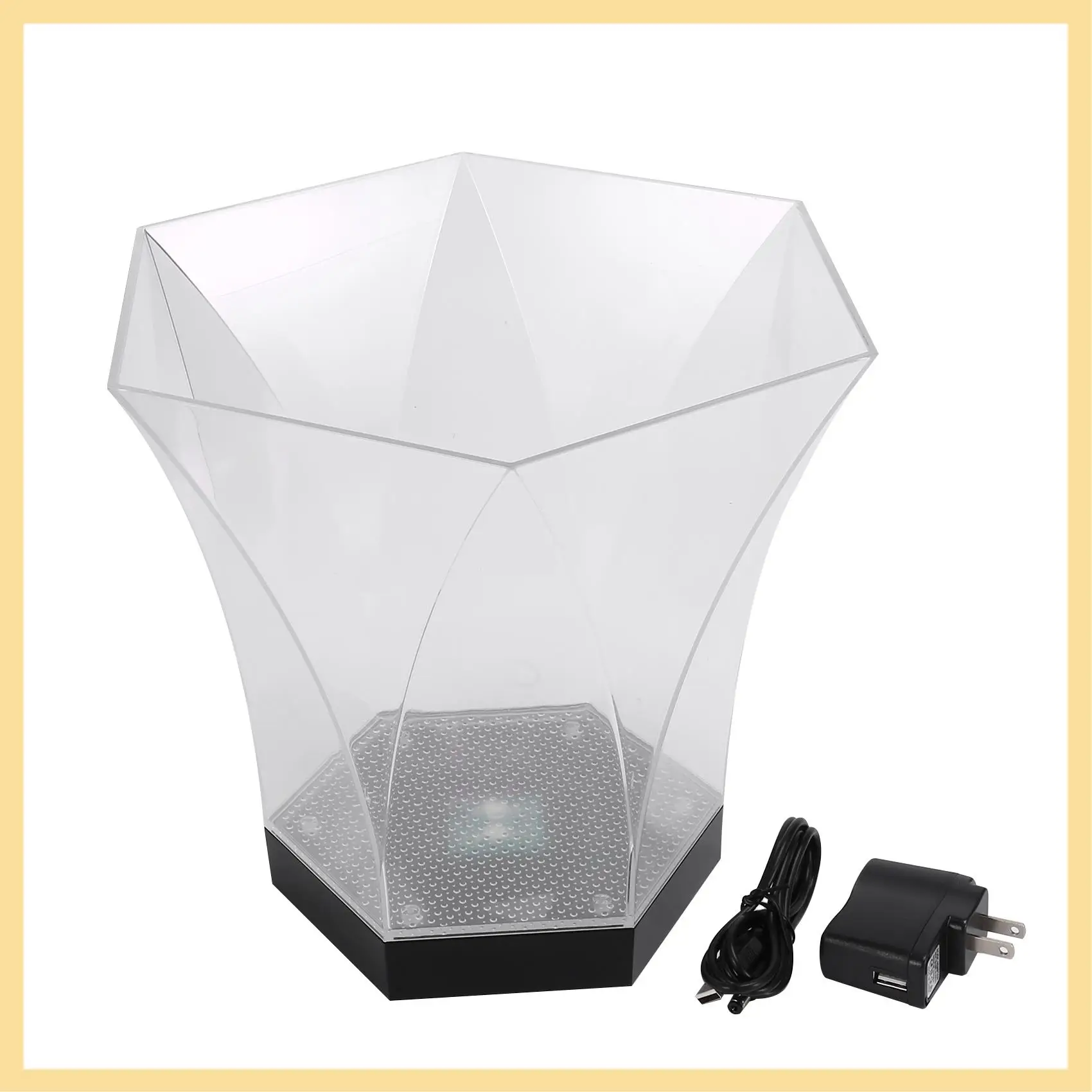 GOOD-5L Large Capacity Polygonal Colorful Ice Bucket Bar Nightclub Light Up Champagne Whiskey Beer Bucket Bars