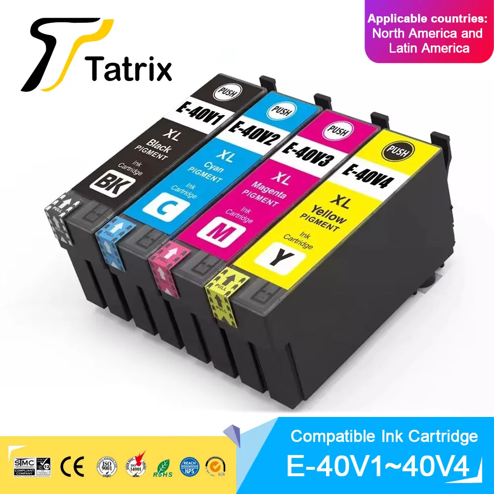 

Tatrix Premium Color T40V1 T40V2 T40V3 T40V4 Compatible Inkjet Ink Cartridge for Epson SureColor SC-T5170 SC-T5170M Printer