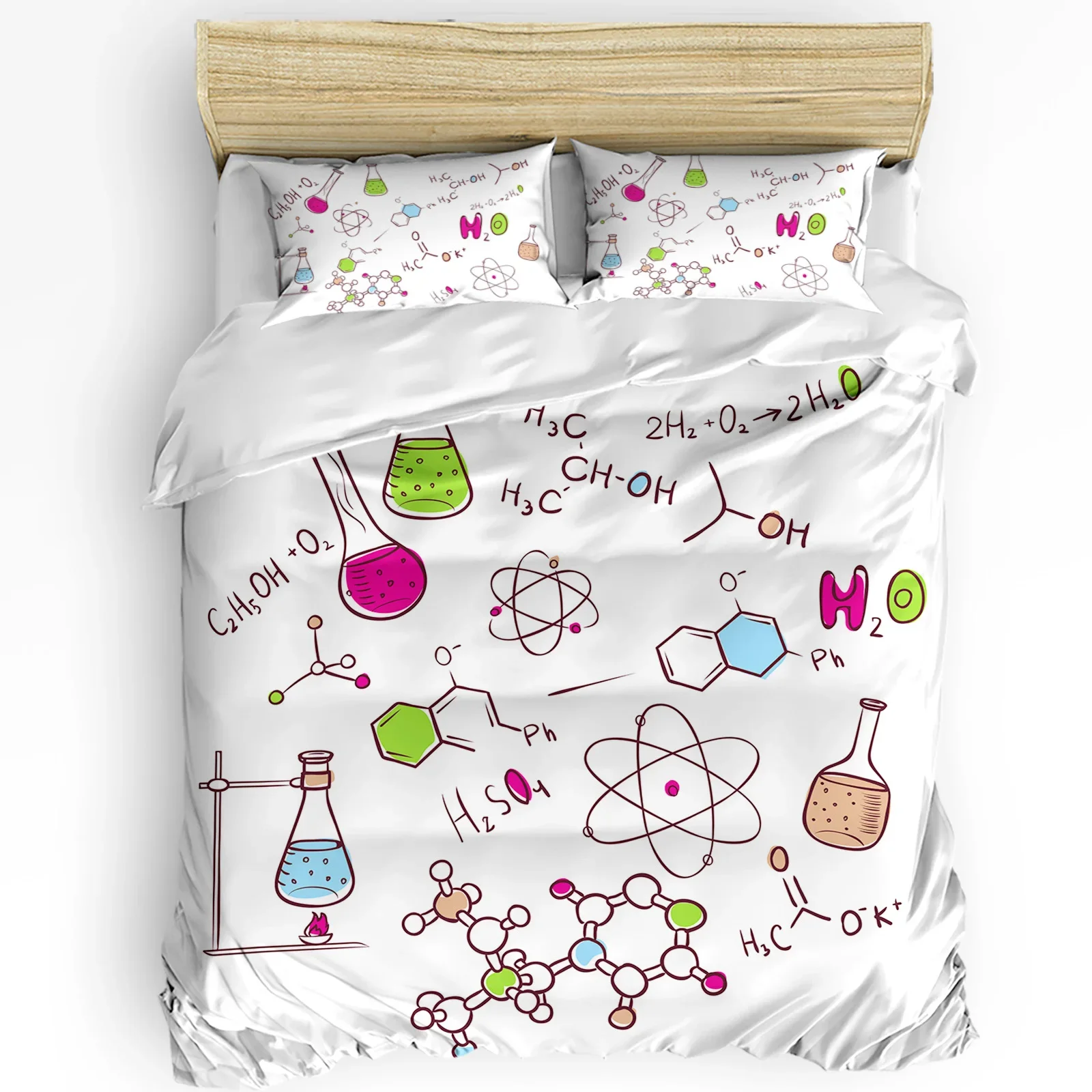 

Chemical Formula Illustration Duvet Cover Bed Bedding Set Home Textile Quilt Cover Pillowcases Bedroom Bedding Set No Sheet