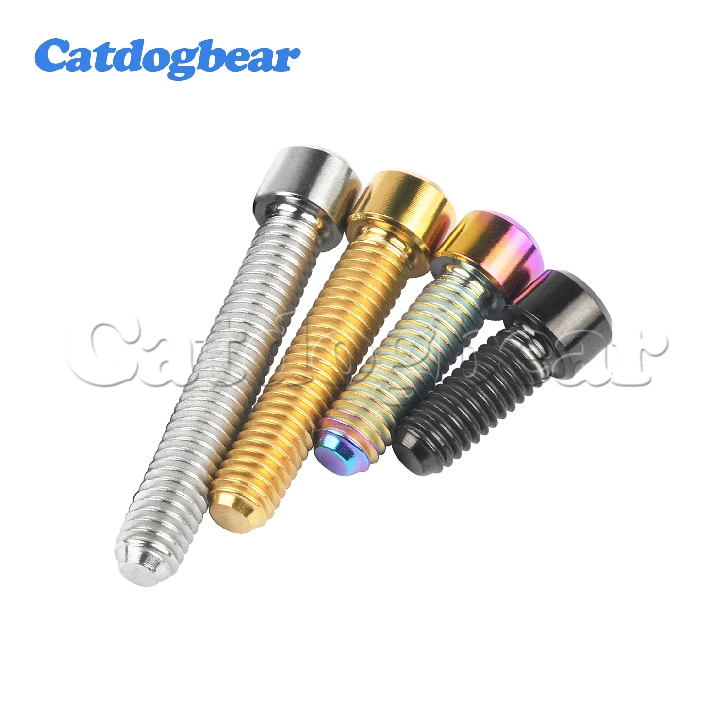 Catdogbear-M4 Titanium Hexagonal Coluna Cabeça Parafuso, Parafusos Fixadores para Bicicleta, 10mm, 13.5mm, 15mm, 20mm, 25mm