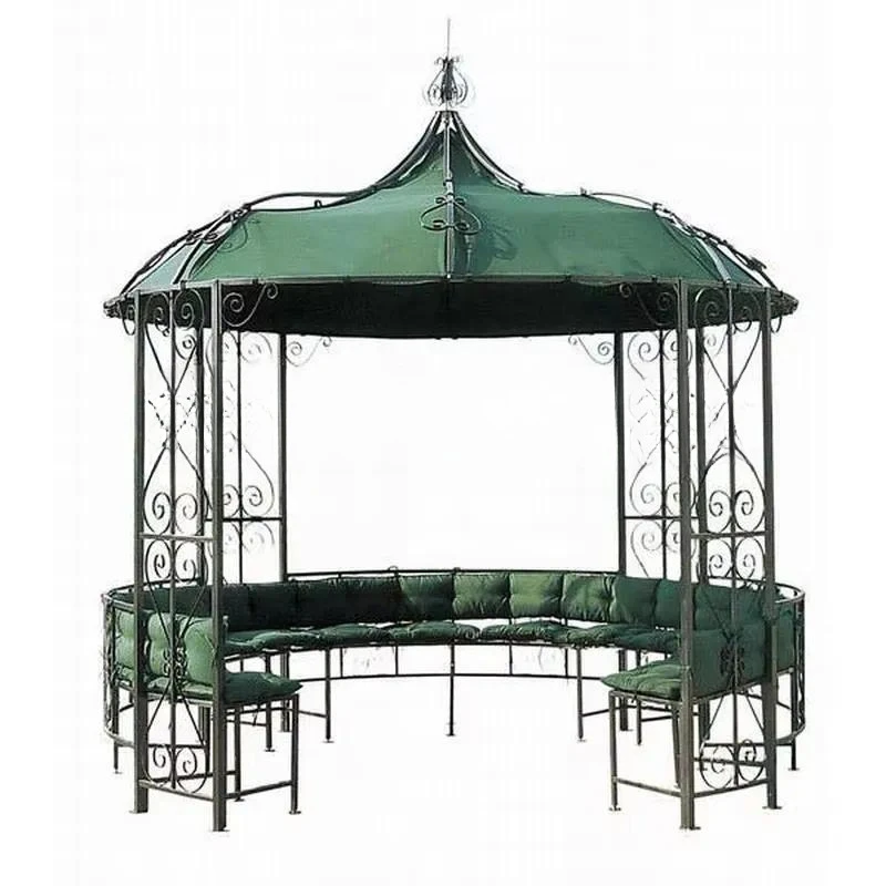 Outdoor Wrought Iron Gazebo Garden Pavilion Pergola Canopy Tent for Patio Backyard Wedding Party Shade Shelter Decor