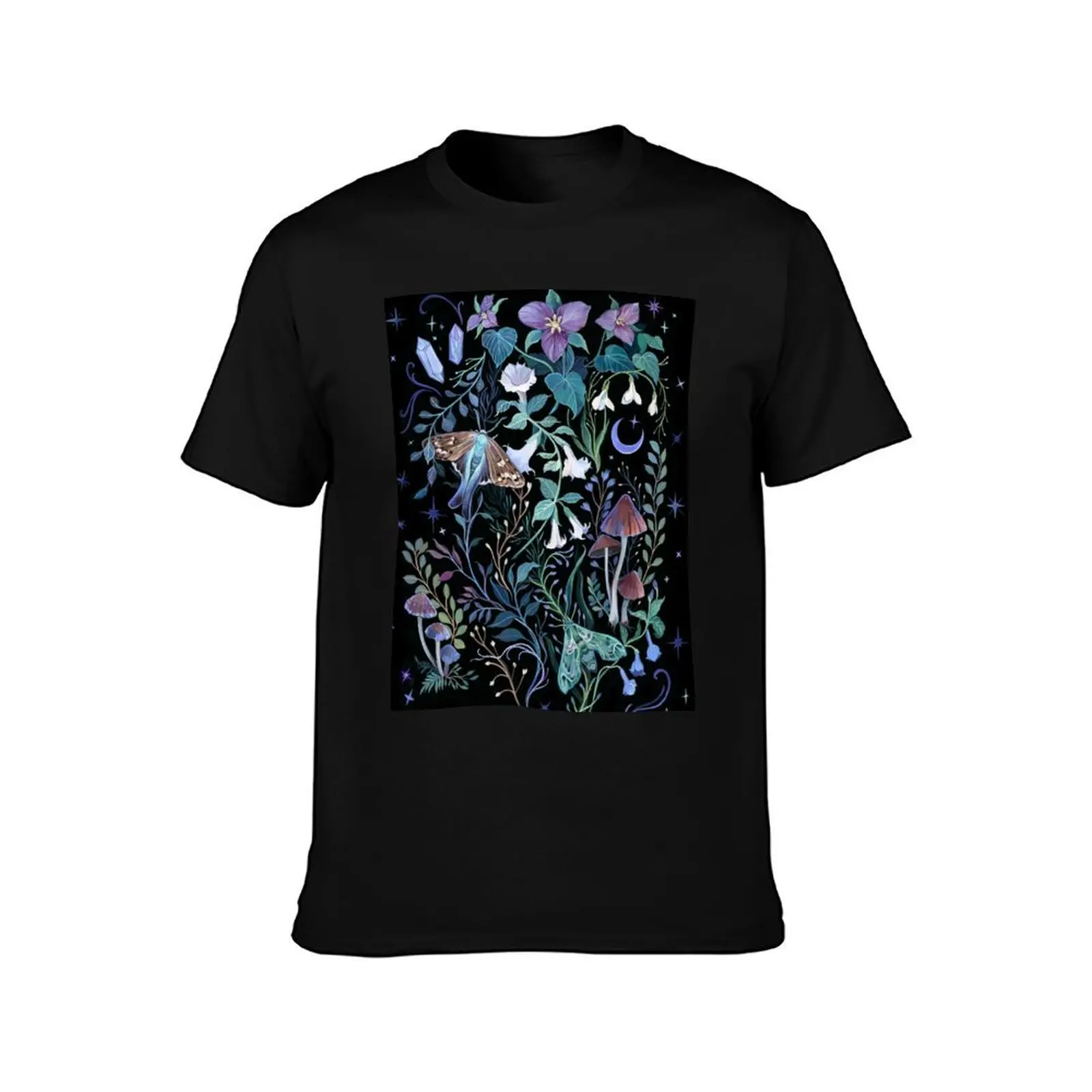 Night Garden Moth T-Shirt Festival Short Sleeve T-Shirt