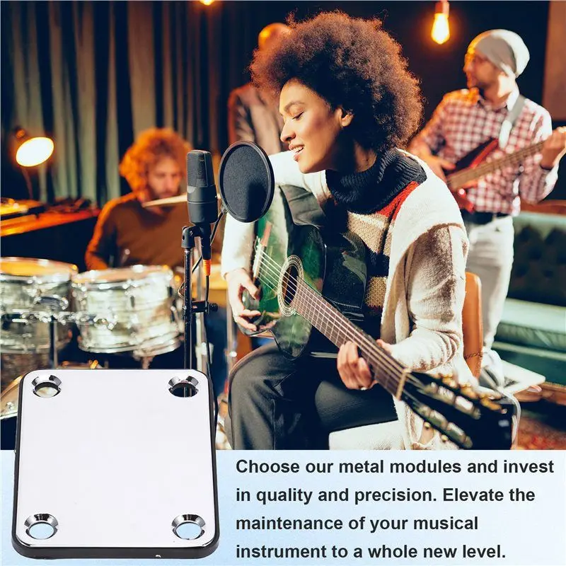

ABLB-3PCS Heavy Duty Steel Rectangle Neck Plate 4-Hole Neck Joint Board For Guitar Bass