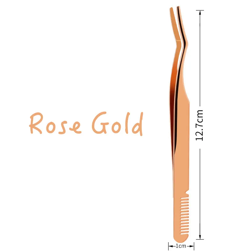 1-częściowa pęseta grzebieniowa do rzęs ze stali nierdzewnej antystatyczna niemagnetyczna profesjonalna pęseta do przedłużania rzęs Pincet narzędzia do makijażu