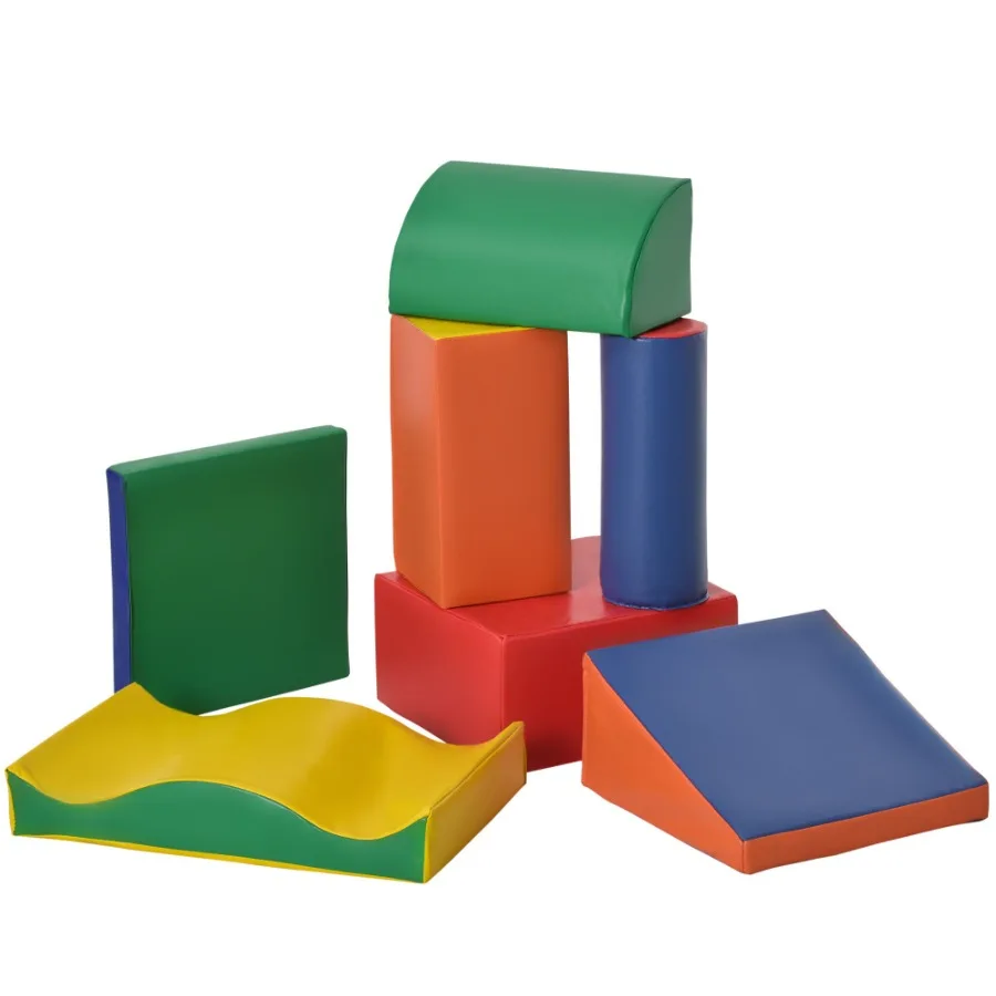 Soozier 7 Piece Soft Play Blocks Climb and Crawl Gym Toy Foam Building and Stacking Blocks NonToxic Learning Play Set Education