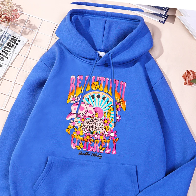 

Beautiful Butterfly Printed Hoody For Women Harajuku Casual Sweatshirt Fashion Versatile Hooded Autumn Warm Fleece Female Tops