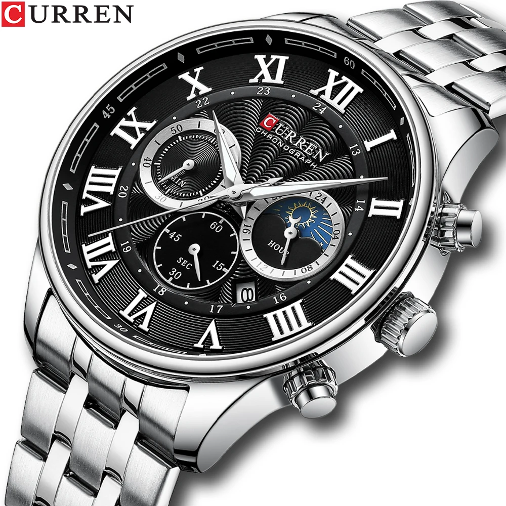 CURREN-Reloj de pulsera deportivo impermeable para hombre, cronógrafo de cuarzo con fecha, masculino, de lujo, nuevo