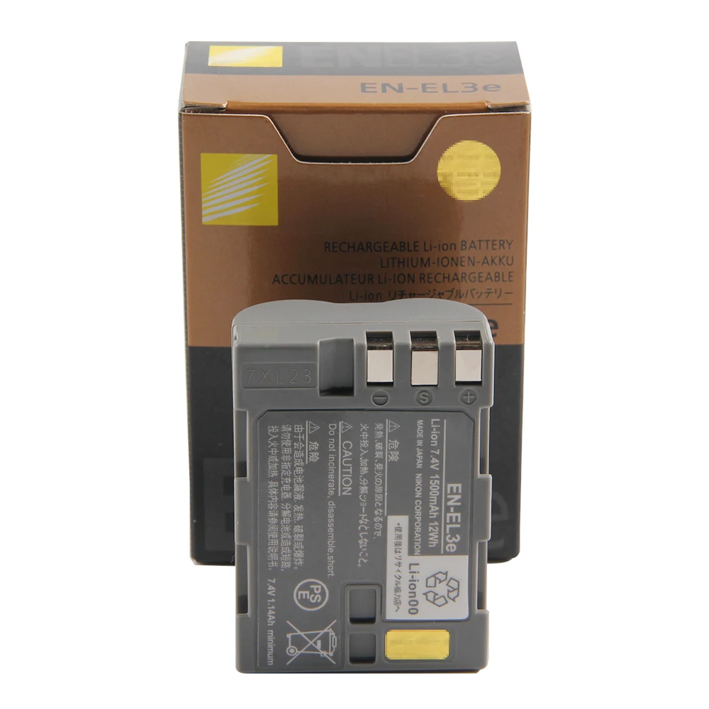 Batteria di ricambio originale per Nikon D80 D90 D50 D70 D70s D100 D200 D300S D300 D700 EN-EL3E Batteria della fotocamera 1500mAh