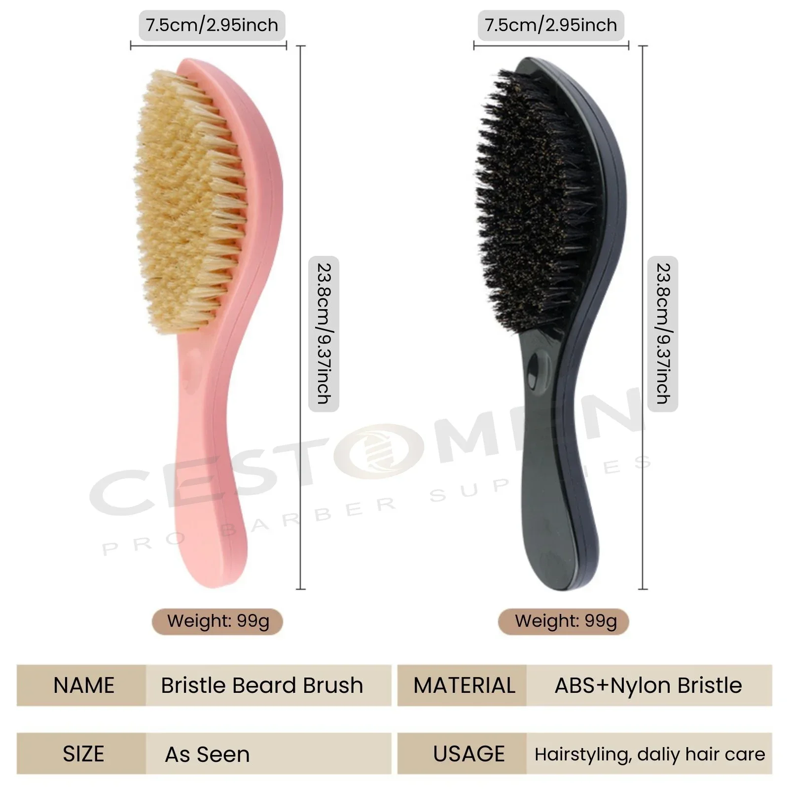 New Professional Bristle Waves Beard Shaving Brush Facial Massage Cleaning Hair Combs For Afro Men Salon Barber Styling Tools