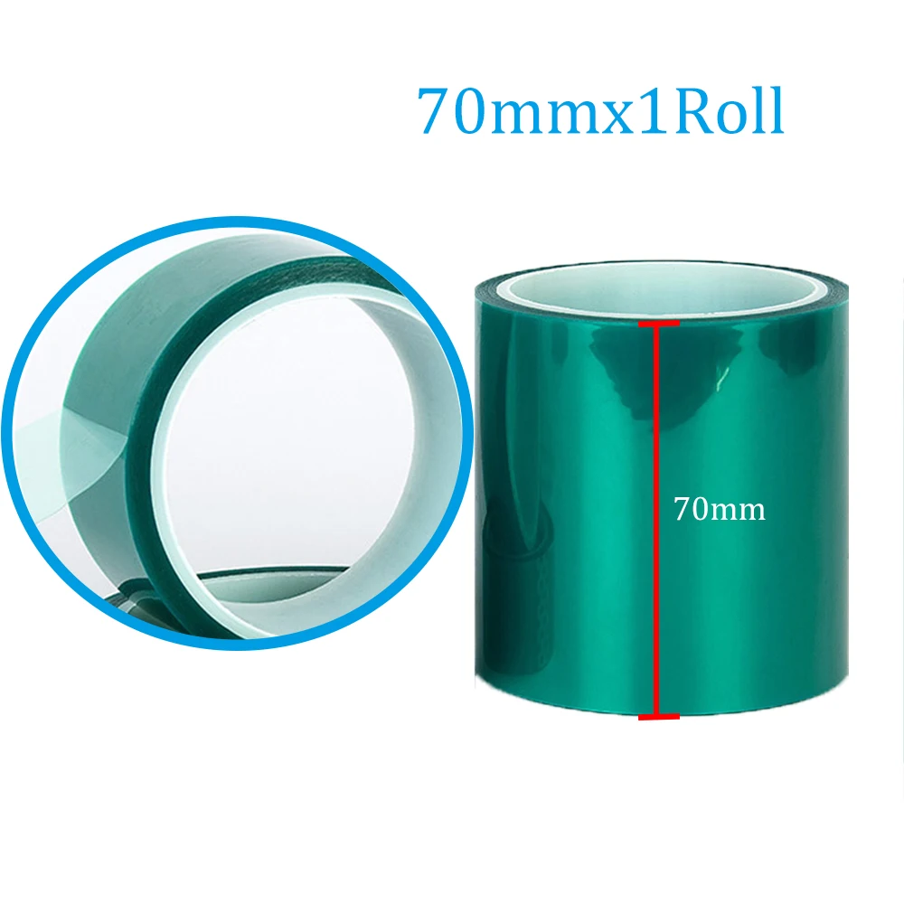 70mm Green PET Heat-Resistant High Temperature Masking Shielding Adhesive Tape for PCB Solder Plating Insulation Protection 33M