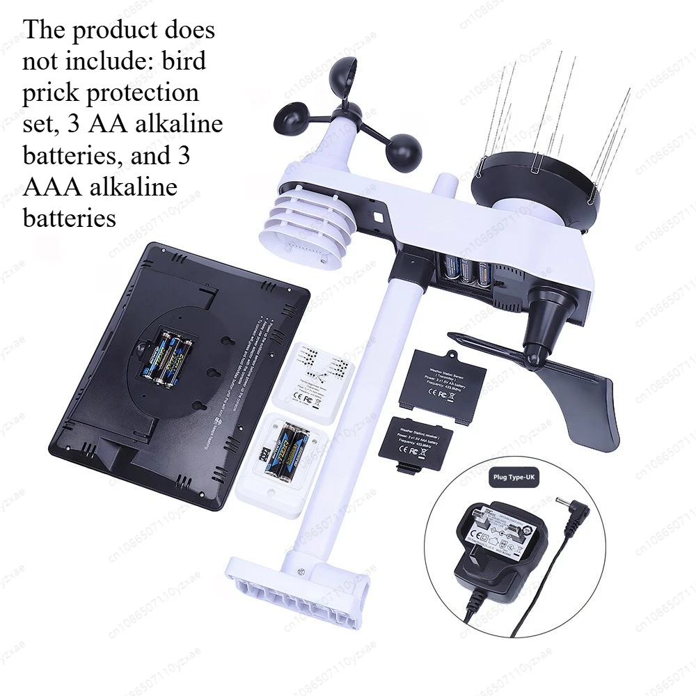 Smart WiFi Weather Station - 7-in-1 Outdoor Sensor for Wind, Rain, Temp, Humidity, Pressure & Light, Public Cloud Platform