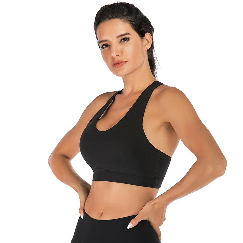 Sports Bra for Women Padded Medium Support Criss Cross Strappy Bras Seamless High Impact Yoga Exercise Athletic Bras