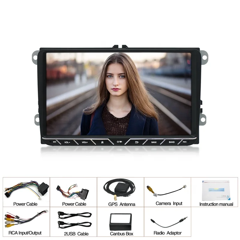 9 inch 2 din head unit android IPS touch screen car GPS navigation stereos car radios for VW Passat Polo