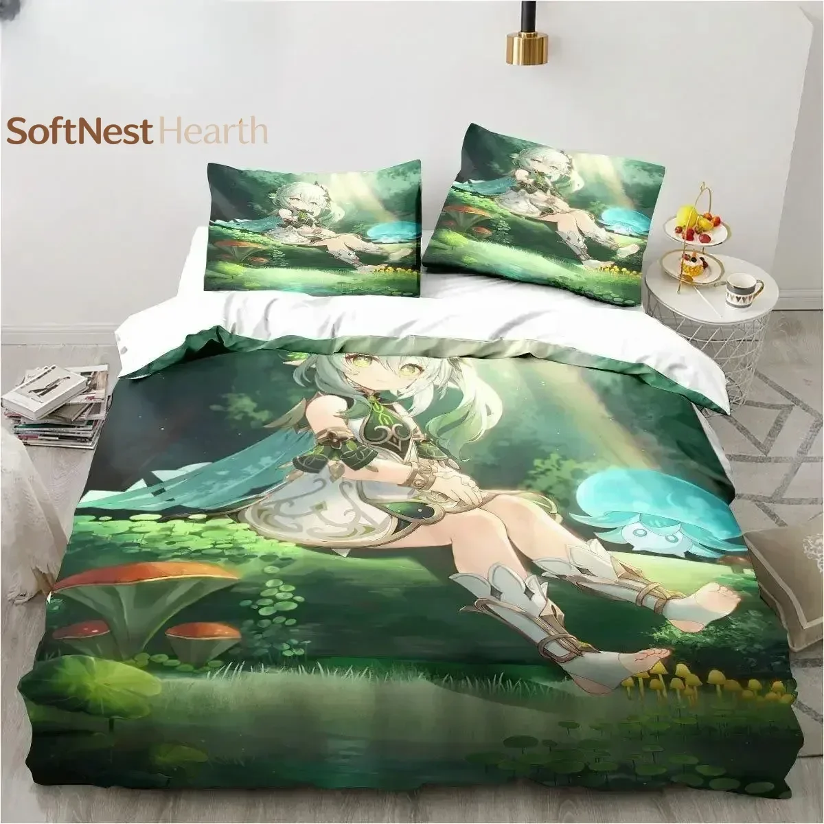 2026 New Genshin Impact Nahida Kawaii Cute Cartoon Nahida King Twin Double Child Bedding Set Microfiber Or Polyester Duvet Cover