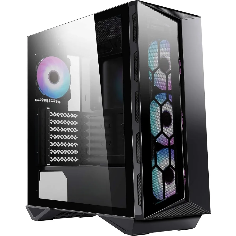 Premium Mid-Tower Gaming PC Case, Tempered Glass Side Panel, 4 x ARGB 120mm Fans, Liquid Cooling Support up to 360mm Radiator