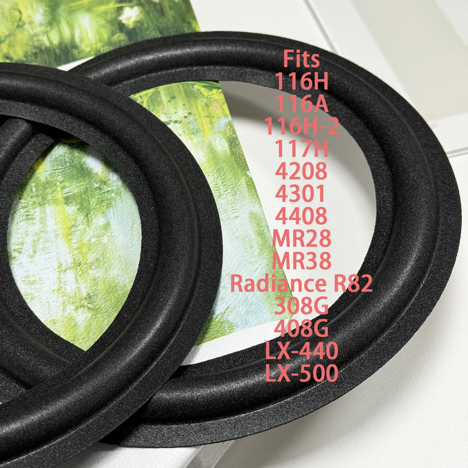 2X Foam Edge Replacement Black Fits JBL 116H 116A 116H-2 117H 4208 4301 4408 MR28 MR38 Radiance R82 308G 408G LX-440 LX-500
