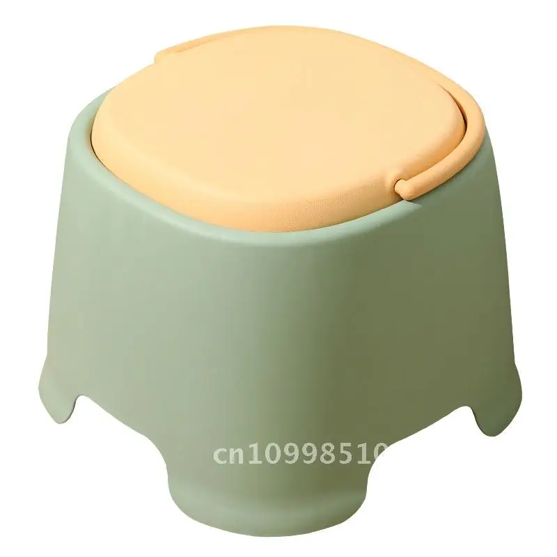 

Thickened Plastic Stool with Handle Household Adult Living Room Dining Table Chair Non-slip Bench Bathroom Coffee Table