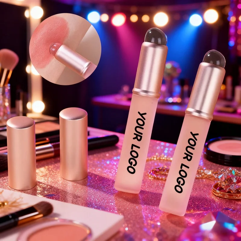 

【Logo Custom】50PCS Customizable Transparent Powder with Lid Lip Brush Factory Direct Supply Wholesale