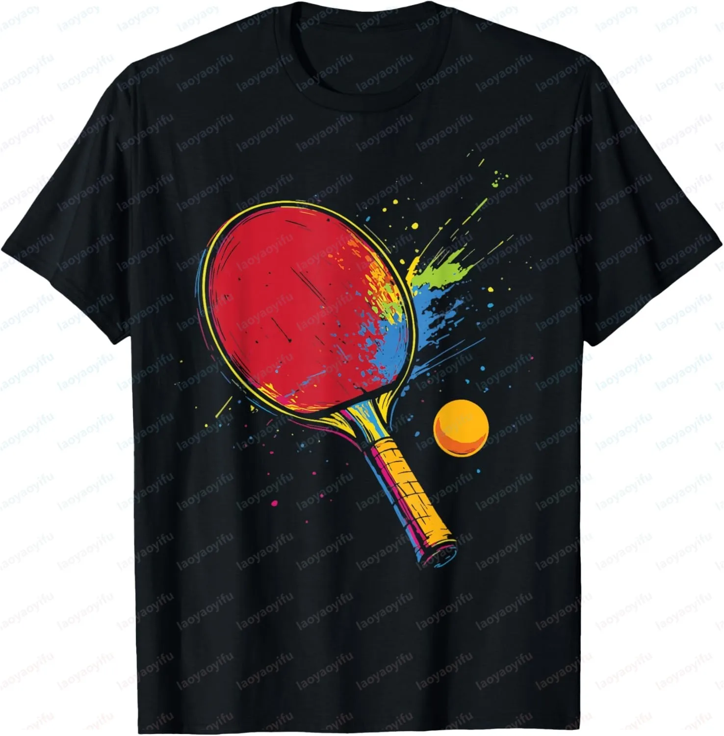 Camiseta de Ping Pong colorida para Tenis de mesa, camiseta de tenis de mesa realmente ama Y2k Harajuku Kawayi, Ropa Vintage para Hombre