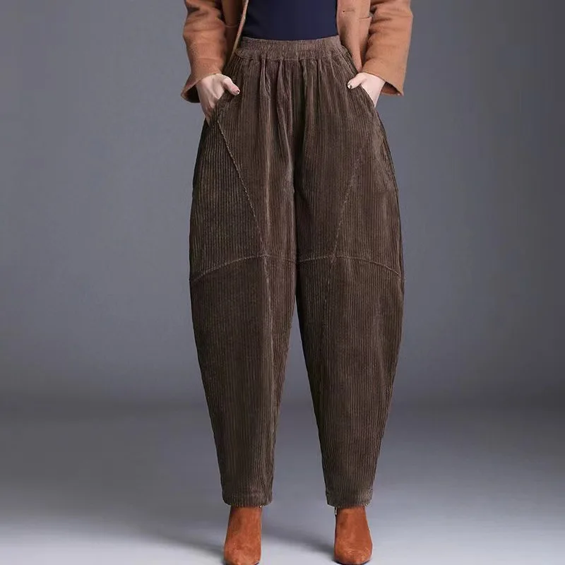 جديد 2025 ربيع المرأة سروال قصير فانوس فضفاض طويل الحريم الجزرة السراويل مريحة عادية عالية الخصر ألياف البوليستر #1