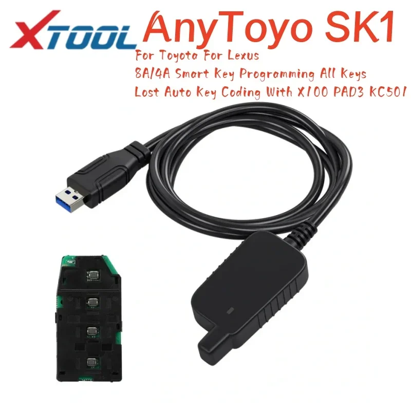 

Новый 2024 XTOOL AnyToyo SK1 для Toyota для Lexus 8A/4A Программирование смарт-ключей Все потерянные ключи Автоматическое кодирование ключей с X100 PAD3 KC501