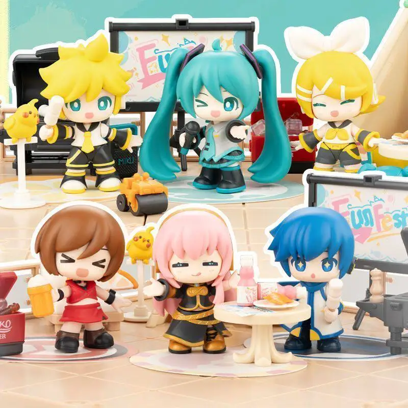 

Blokees Hatsune Miku Building Blocks Figure Balcony Party Collectible Display Ornament Kagamine Assemble Desktop Decor Toy