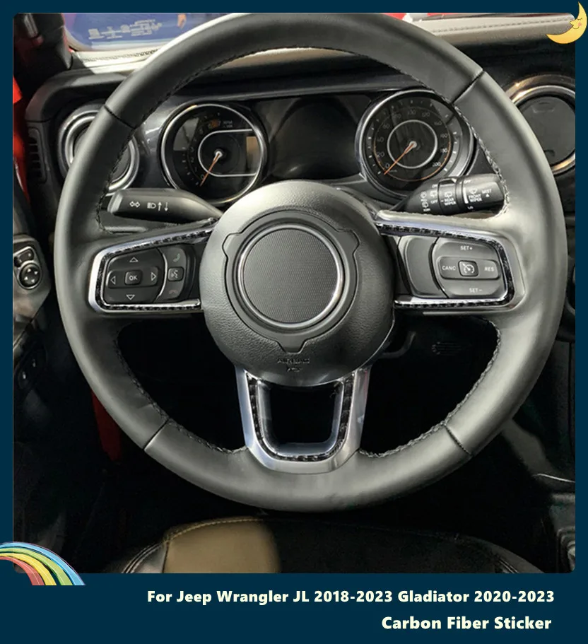 

For Jeep Wrangler JL 2018-2023 Gladiator 2020-2023 Car Interior Button Panel Decoration Protection Carbon Fiber Sticker