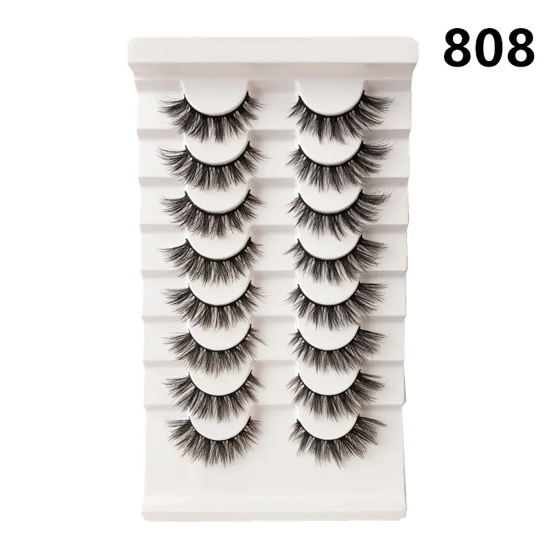 8 Pairs Of Fake Eyelashes, Three-dimensional Multi-layer Curling, Thick Eyelashes, Wholesale By Manufacturers