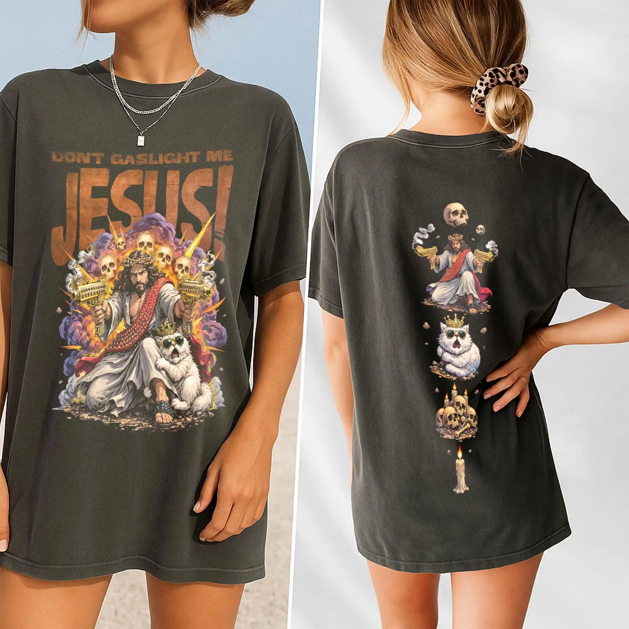 Dungeon Crawler Carl - Uzi Jesus, Don’t Gaslight Me Shirt – Princess Donut Quote Tee, Bookish, Fantasy Reader Gift Tee T-shirt